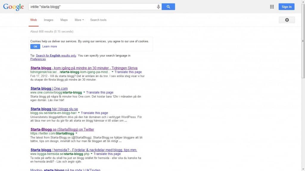 trafik genom google intitle