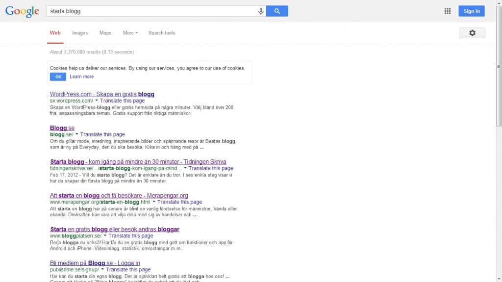 trafik genom google sökning