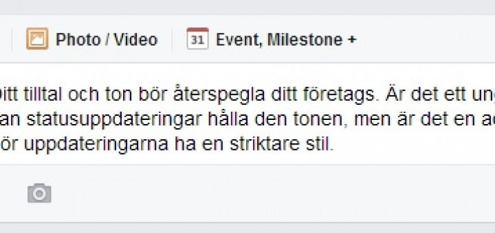 statusuppdatering på facebook