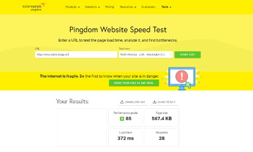 Pingdom tool