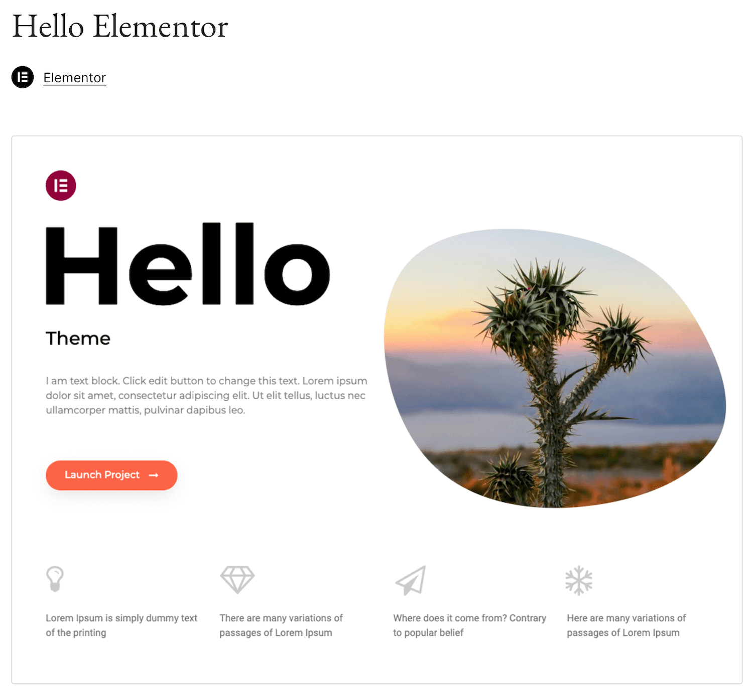 Hello Elementor  wp-tema