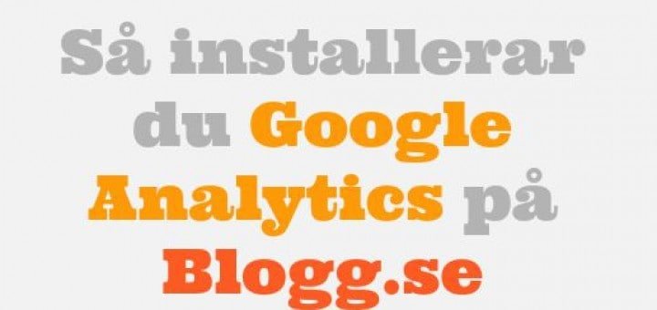 Google Analytics på blogg.se