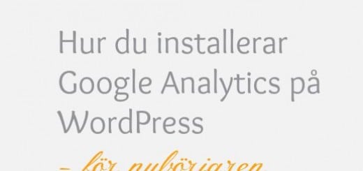 installera Google Analytics