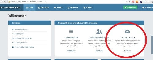 skicka ett nyhetsbrev